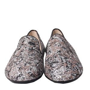 NWOT Jimmy Choo Glitter Slip On Loafers